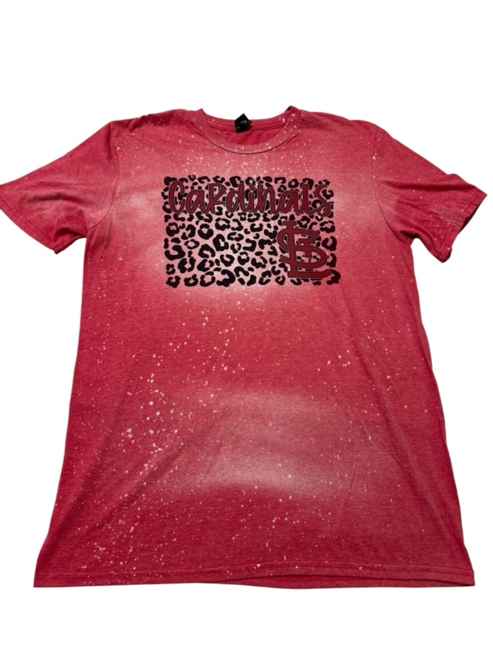 Red Animal Print Baseball Tee